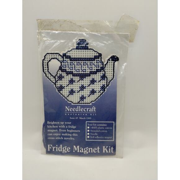 Needlecraft Exclusive Kit - Fridge Magnet - Teapot - March 1995 - Picture 1 of 3